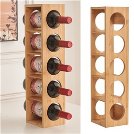 XUANYU Porte-Bouteilles en Bois pour 5 Bouteilles (50cl)