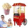 Machine à pop-corn rétro - 1200 W - Pour la maison - Avec air chaud - Sans graisse - Sans huile - Opération à un bouton - Popcor