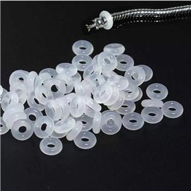 Yitaocity Lot de 100 clips en caoutchouc élastique pour bracelets et colliers à breloques de style européen