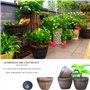 Hidyliu Pot de Fleur tonneau Bois Decoration Grand de Jardin en résine Imitation tonneau de Bois de décoration de la Maison Styl