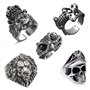 yolzhxe 5 Pièces Bagues CrâNe Homm