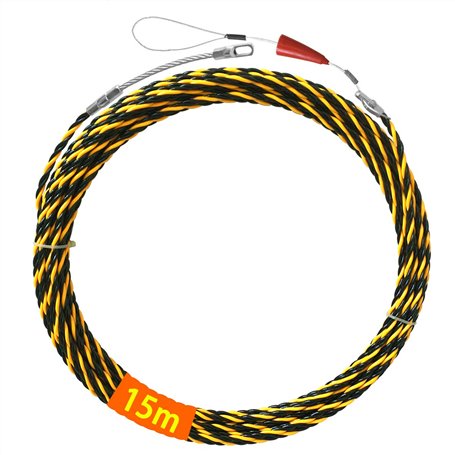 Akuoly Tire fil électriques 15M Kit rétractable d’installation pour Cable et rallonge en acier spiralé flexible