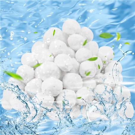PRZRAO Balles Filtrantes Piscine 1400g - Remplacent 50kg Sable Filtrant pour Filtres à Sable