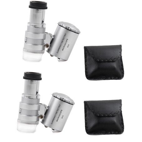 Lot de 2 mini microscopes de poche 60x