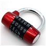 Serrure de casier de gymnastique, cadenas de sécurité robuste avec mot de passe, 5 lettres (rouge)