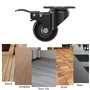 4 Pièces Roulette Chaise Bureau, 50mm Roulettes Pivotantes, Poids Maximum 280KG, Roulette avec Frein, avec vis, Roues de Meubles