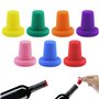 Lot de 7 capsules en silicone réutilisables - 7 couleurs - Pour vin de diamètre 1