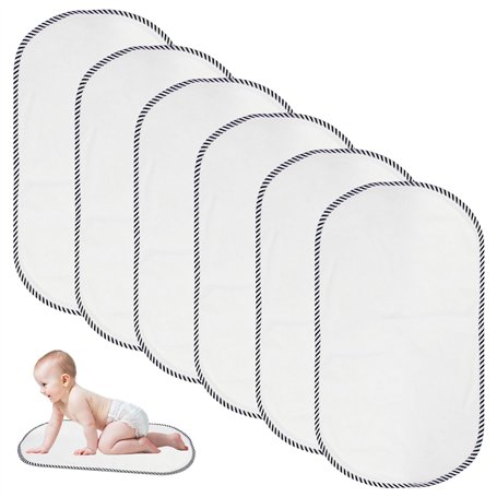 WEGREAT Lot de 6 matelas à langer réutilisables pour couches de bébé : matelas à langer lavables et imperméables