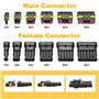 eROOSY 622 Pièces Imperméable à l'eau Connecteurs, Connecteurs Étanches pour Voiture à 1/2/3/4/5/6 Broches mâle/femelle avec fus