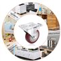 Voluker Roulette Pivotante avec Frein 4 Puces, Lot de 4 Roulettes pour Meubles avec Capacité de Capacité de 400kg, Rouge