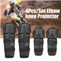 Vobor Genouillères de coude moto ensemble-4 pcs Genouillères de coude cyclisme moto Motocross Protector Shin Guard Armors Set Bl