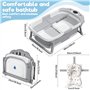 Baignoire Bébé Pliable avec Thermomètre et Coussin de Bain