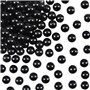 Zwenjuan Perles de Verre,100PCS Noir Perles Spacer Perles Rondes en Onyx d'espacement Lisses avec Trous pour DIY Artisanat Colli