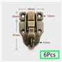 Zwenjuan Fermoirs Boite Bois,6 PCS Fermeture Vintage Bronze Rétro Loquet de Fermeture Loquet à Bascule avec Vis Vintage avec Fer