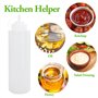 4 Pcs Bouteille Sauce 1000ml, 32oz Flacon Sauce, Plastique Squeeze Bottle, Réutilisable Bouteille à Sauce avec 1 Brosse de Netto