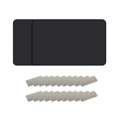 Lot de 2 rideaux de protection solaire pour voiture - Anti-UV - Avec fixation magnétique - Noir