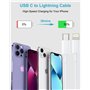 Câble USB C vers Lightning 1M/Lot de 2[Certifié Apple MFi], Câble iPhone USB C Cable Lightning USBC Charge Rapide Cable Chargeur