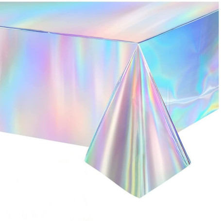 Nappes en Plastique Lasér Nappes Rectangulaires 137 X 274cm Nappe de Fête Brillantes Imperméables Protection Décoration de Table
