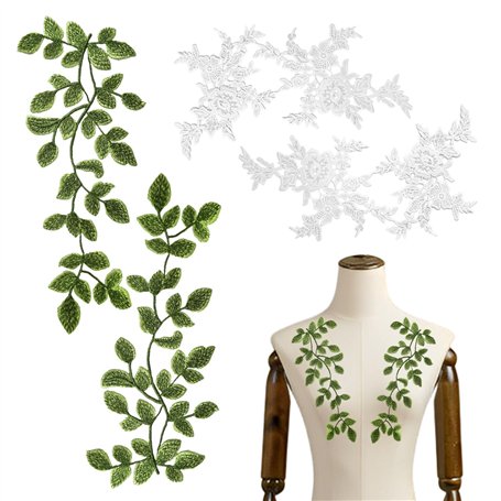 2 Paires De Dentelle Brodée