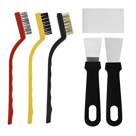 Lot de 2 grattoirs de cuisine en plastique - Grattoir en acier inoxydable - Ustensiles de nettoyage pour four