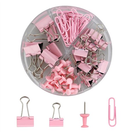 Lot de 72 punaises rondes roses 4 en 1 comprenant 20 punaises