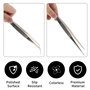 Lot de 2 pinces à épiler courbées - 25 cm - En acier inoxydable - Professionnelles - Antidérapantes - Pour animaux de compagnie