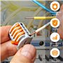 60 pièces Connecteurs électriques avec levier de commande, Rapide Connecteur de Fil de Câble, Bornes de Connexion Automatique, 3