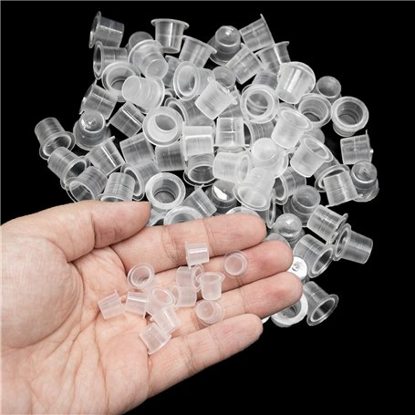 Lot de 100 bouchons d'encre jetables en plastique pour capsules d'encre moyenne 9 mm