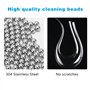 Dazkzooy Billes Acier 1000 pièces - Perles Nettoyantes Réutilisables en Acier 304 Inoxydable 3mm pour Carafe à Vin, Décanter Bou