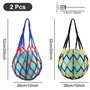 Lot de 2 sacs en filet pour ballon de basket-ball portable - Sac en maille - Sac de rangement pour ballon de football - Filet de