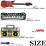 Lot de 15 instruments gonflables colorés - Jouet pour guitare aérienne - Saxophone gonflable - Microphone gonflable - Guitare Be