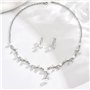 KBRPEY Parure Bijoux Femme Mariage Collier Et Boucles d'Oreilles à La Mode Avec Pendentif en Strass pour Le Cadeau de Fête des M