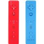 AUFGLO Wii Controller 2 Pack - Télécommande Wii avec étui en silicone et dragonne (rouge+bleu)