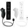 AUFGLO Télécommande et Nunchuck compatibles avec la Wii/Wii U - Comprend un étui en silicone et une dragonne (Noir+Blanc)