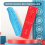 AUFGLO Télécommande Wii et manettes Nunchuck pour Wii U, étui en silicone et dragonne inclus (rouge+bleu).