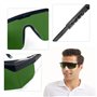 DAZZLUXE Lunettes de Protection Laser Vert Foncé - Protection Infrarouge et Ultraviolet, Contre la Lumière
