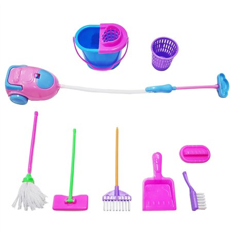 Lot de 9 mini outils de nettoyage pour maison de poupée