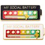 kinoco Social Battery Lot de 2 Broches Émaillées Batterie Sociale