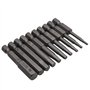 Fongmore 10pcs 50mm 1/4 pouce tige hexagonale S2 acier tête de tournevis hexagonale clé à main Allen jeu de forets 5/64-5/16 jeu