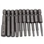 Fongmore 10pcs 50mm 1/4 pouce tige hexagonale S2 acier tête de tournevis hexagonale clé à main Allen jeu de forets 5/64-5/16 jeu