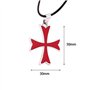 YouU 2 Pièces Collier Pendentif et Bague en Acier Inoxydable Croix-Rouge Maçonnerie Chevalier Croisé Crusader pour Hommes