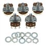 Kaish linéaire à 5 x B250 K Grande Base Guitare Pots W/18 mm de long Axe fendu 250 K potentiomètres