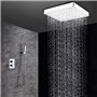 Pomme de Douche à LED, 20 cm Carré Tête de Douche à Effet Pluie en ABS 7 Couleurs Changement Economie d'Eau LED Pommeau de Douch