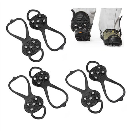 3 Paires Couvre-Chaussures antidérapants pour la Neige Crampons Glace Chaussures à Antidérapants pour L'extérieur Pinces Engins