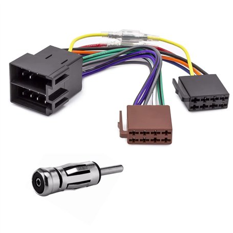 Hoembpn Cable Adaptateur Autoradio ISO 16 Broches Connecteur Faisceau de Radio Stéréo Radioadapter Universal+DIN à Prise ISO Kit
