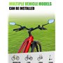 RBRL Rétroviseur de vélo | 3D réglable pour une vision panoramique | Rotation à 360° et pliable | Rétroviseur en verre véritable