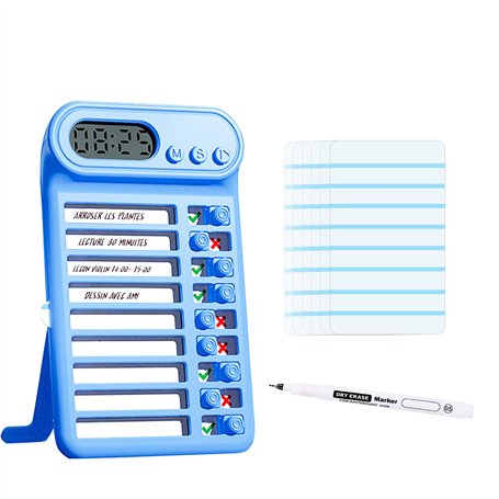 Minuteur Visuel Enfant avec Tableau Effaçable Timer TDAH Enfant Outils Concentration Adolescent Gestion du Temps Enfant Journali