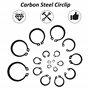 Tunejoy Circlip E-Clips Anneau de Retenue en Acier Carbone Bague de Retenue avec Boîte 18 Tailles 3mm-32mm 300 Pièces