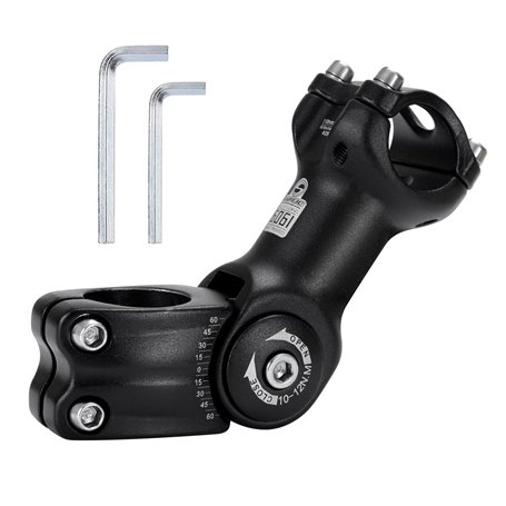 Tunejoy Potence de Vélo Réglable ±60° Tige de Guidon en Aluminium pour Vélo de Route Vélo de Montagne BMX 31