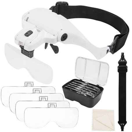 Tunejoy Lunette Loupe avec LED Casque Loupe Frontale 1